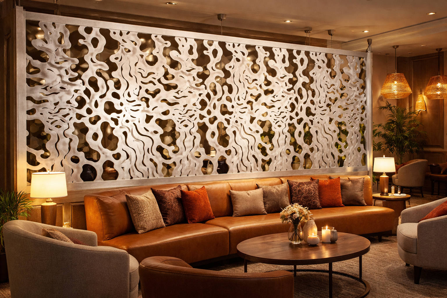 Completed Bickley art piece delivered and displayed in a hospitality setting